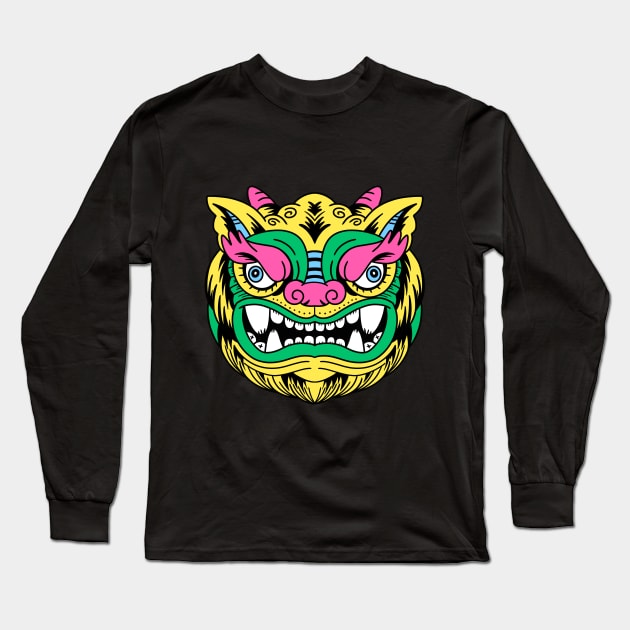 Chinese Style Lion Long Sleeve T-Shirt by geolaw